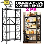 2PK 5-Tier Storage Shelf Foldable Heavy Duty Garage Shelving Kitchen Rack 63"