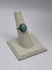 Vintage Signed Mexico Sterling Silver  Turquoise Ring Sz 7
