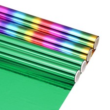 4Pcs Green/Colorful Hot Stamping Heat-Activated Foil Roll, 6" W x 3ft l