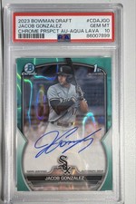 2023 Bowman Draft - PSA 10 Chrome Prospect Autographs Jacob Gonzalez  Aqua Lava