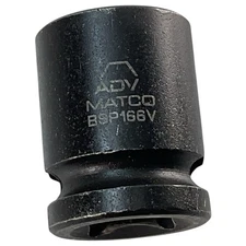Matco Tools "ADV" BSP166V 1/2" SAE 3/8" Drive Impact Socket 6 Pt Solid Condition