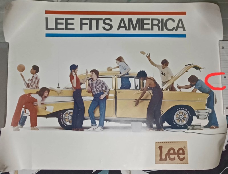 Lee Fits America Yellow 1957 Chevy Poster.