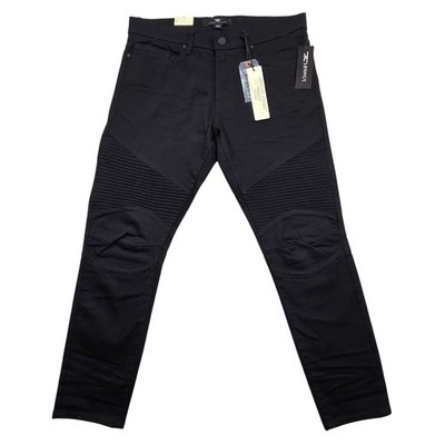 NEW Jordan Craig Ross Legacy Edition Black Moto Biker Slim Jeans 36x30 JR1018