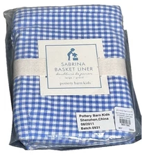 Pottery Barn Kids Sabrina Basket Liner Large Blue and White