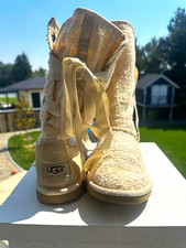 UGG Australia Kids Beige Suede Lace-Up Boots US 2 EU 32 UK 1 MPN 1003521K