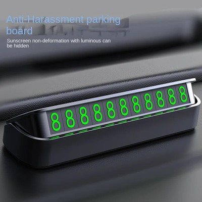 Car Temporary Parking Card Phone Number Car Phone Holder Luminous Telephone Numb