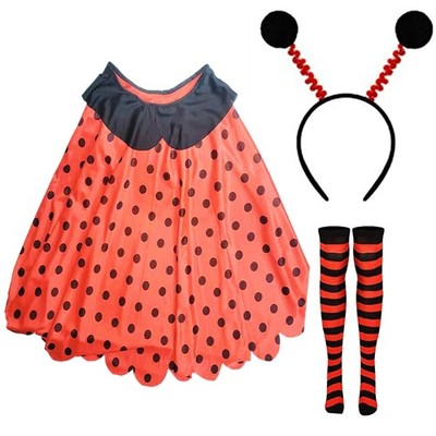 1/3Pcs Ladybugs Dress Up Costume Birthday Halloween Christmas Fancy Party Outfit