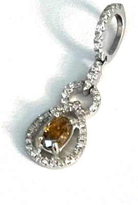FANCY COLOR ORANGE AND WHITE DIAMOND ANHÄNGER WEISSGOLD