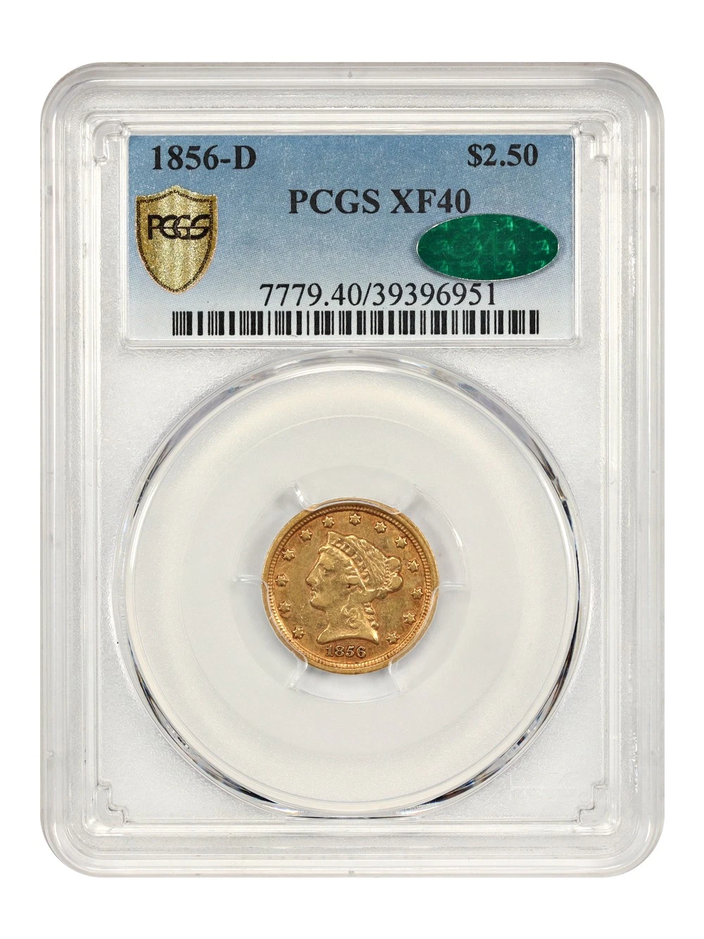 1856-D $2.50 PCGS/CAC XF40 - Liberty Head $2.5