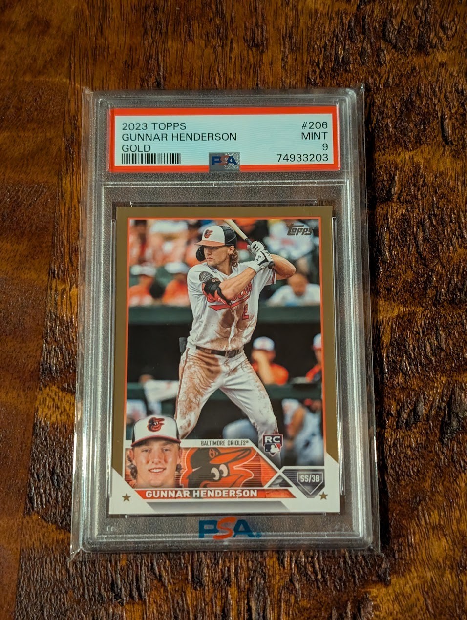 2023 Topps Gold 206 Gunnar Henderson Rookie /2023 PSA 9 MINT