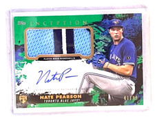2021 TOPPS INCEPTION NATE PEARSON AUTO PATCH /99 GREEN TORONTO BLUE JAYS RC