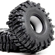 HOBBYSOUL 2pcs 1.0 Tires 64 25mm Soft Sticky Mud Slingers Tyres For RC Crawler