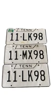 Lot Of 3 1970s Vintage Tennessee License Plates