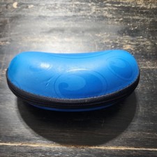 Costa Del Mar Sunglasses Hard Zip Up Clam Shell Style Case Blue