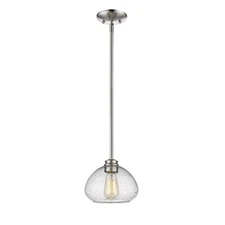 Z-Lite 722MP-BN 1 Light Mini Pendant, Brushed Nickel 6.50x8.00x8.00