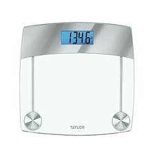 Taylor Digital Body Weight Scale, 440 lb Capacity, Blue LCD Glass SS Accents