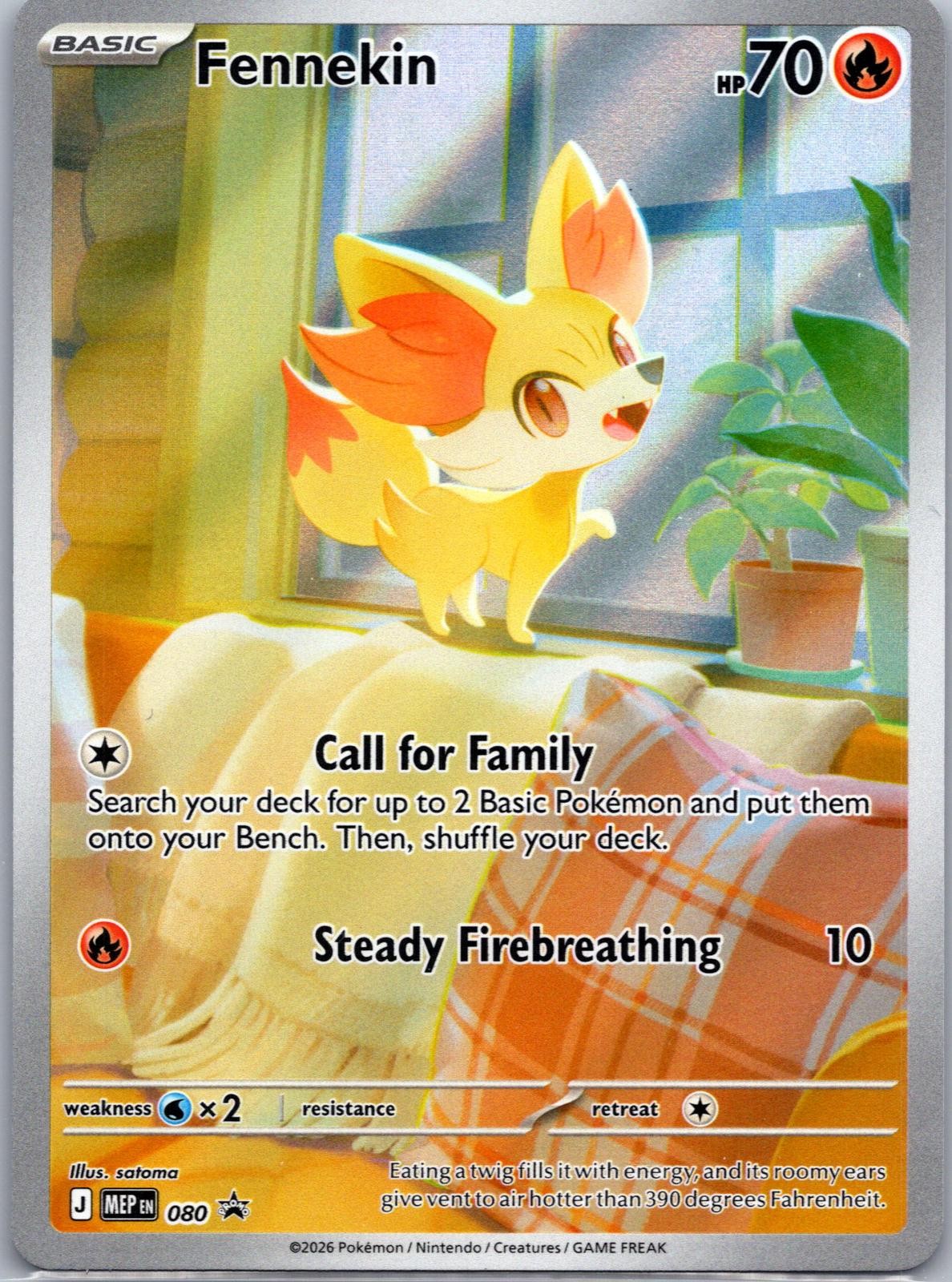 Fennekin 080 Holo Promo ME: Mega Evolution Promo Pokemon Near Mint