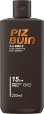 Piz Buin Allergy Lotion SPF 15 Medium (200ml), UVA/UVB Protective Skincare for 51.20 per litre