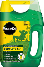 Miracle-Gro Complete 4 in 1 Lawn Food, 80 M² Handheld Spreader, Lawn Food, Weed