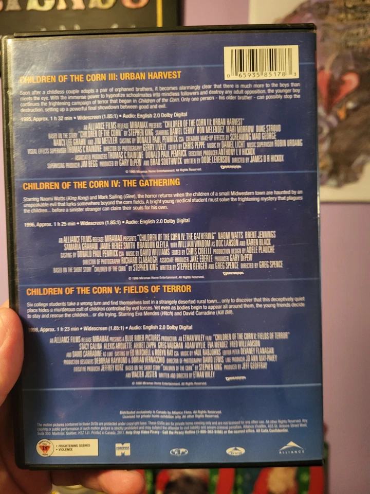 Children Of The Corn III,IV, V, Triple Feature Dvd (2011) Widescreen Versions  - Image 2 of 3
