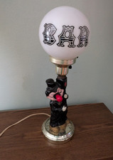 Vintage Charlie Chaplin Drunk Bum Bar Lamp hobo clown red nose 3-way-light WORKS