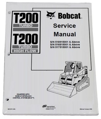 Bobcat T200 Track Loader Service Manual Shop Repair Book Part # 6901397