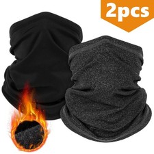 2PCS Winter Neck Warmer Gaiter Soft Fleece Balaclava Face Mask Scarf Windproof