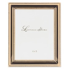 Elegant Gold Metal Picture Frame 4x5 Inch Timeless Design with Beading