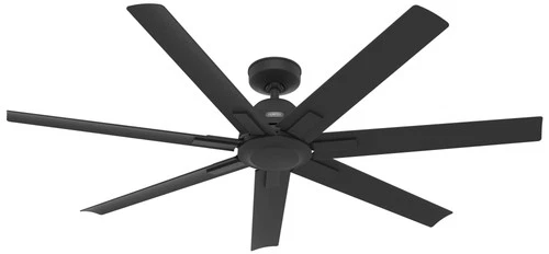 60" Hunter Downtown Matte Black Damp Ceiling Fan with Wall Control - Picture 2 of 10
