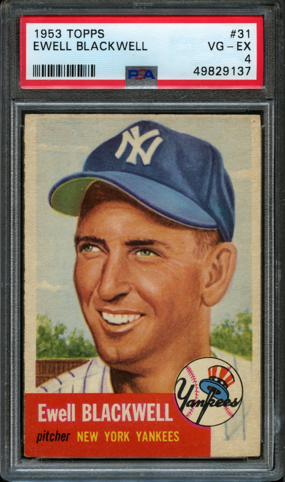 1953 Topps #31 Ewell Blackwell PSA 4