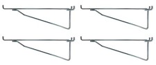 4 Pack 16" Metal Peg Garage Hanger Shelf Brackets for 1/8" to 1/4" Pegboard