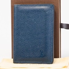 LOUIS VUITTON Taiga Pocket Organizer Card Case Holder M30535 Blue Marine Auth