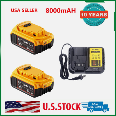 #ad #ad For DeWalt 20V 20 Volt Max XR 8.0AH Lithium Ion Battery DCB205 2 DCB208 DCB200 2 $98.69