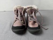 OshKosh Bgosh Joyita Toddler Girls Pink Glitter Boots Size 7M Faux Fur Lace Up