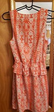 Orange Coral Peach Forever 21 Peplum Dress Size S