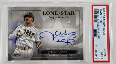 2023 TOPPS STADIUM CLUB JUAN SOTO LONE*STAR SIGNATURES 6/25 AUTO PSA 9 MINT