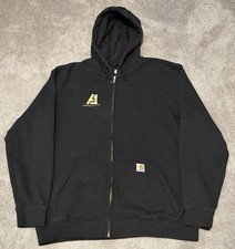 Carhartt K122 Black Zip Men s Hoodie Size Large Loose Fit A1 Installs Logo Work