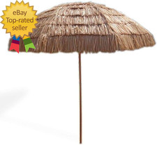 8 Hawaiian Tiki Umbrella Pool Patio Beach Umbrella Thatched Tiki steel frame