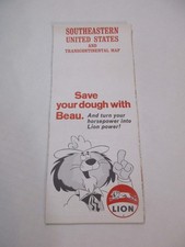 NOS Vintage 1971 Lion Southeastern US State Highway Gas Station Road Map-Box C