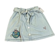 NWT Disney Parks Cinderella Denim Chambray Patch Skirt Gus Gus Jack Size Small