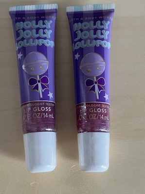 Two New Bath & Body Works Holly Jolly Lollipop Lip Glosses