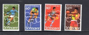 ST. VINCENT #B5-B8 1980 OVPRT.HURRICANE RELIEF FUND MINT VF NH O.G