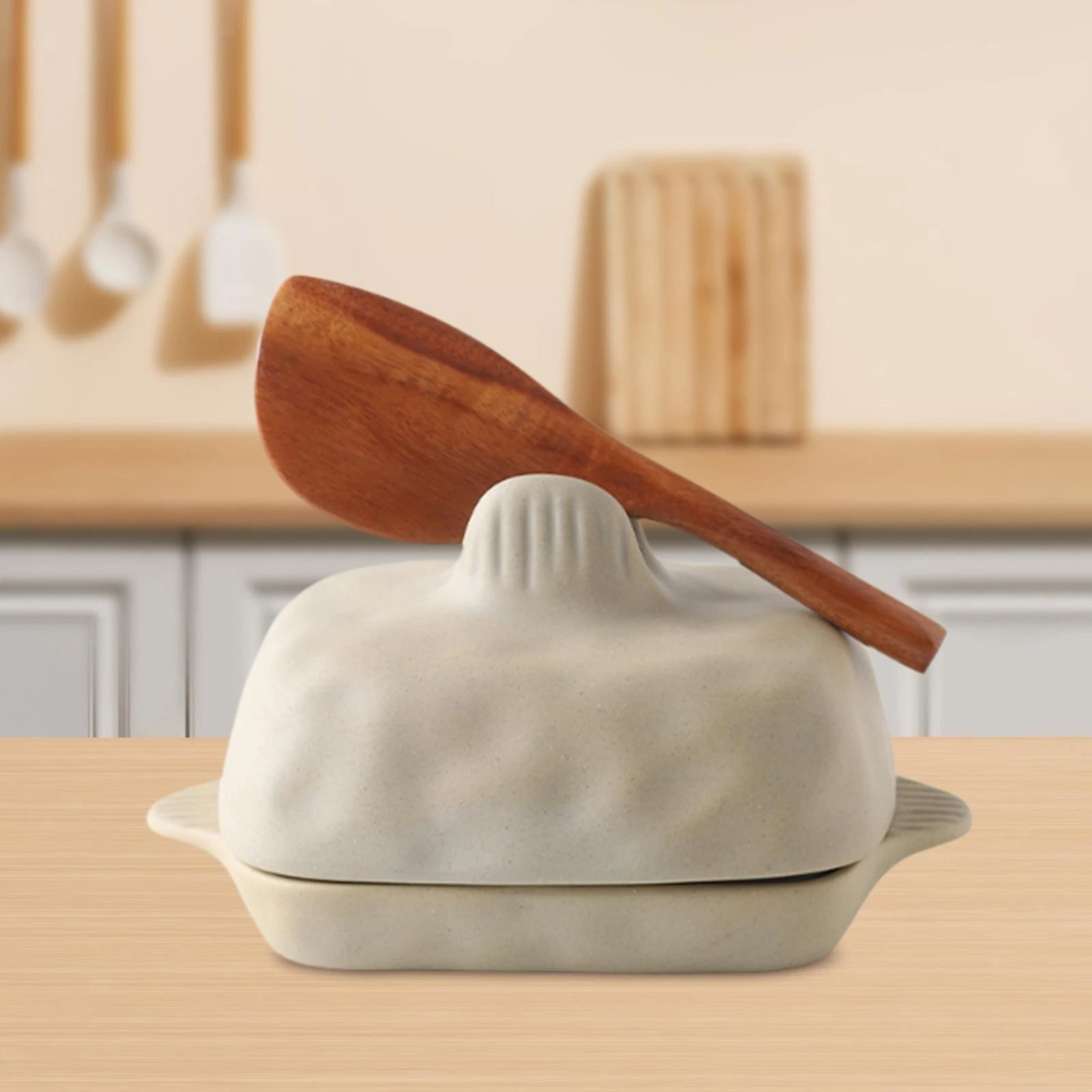 Butter Dish Holder Multifunctional with Lid for Countertop Baking Farmhouse