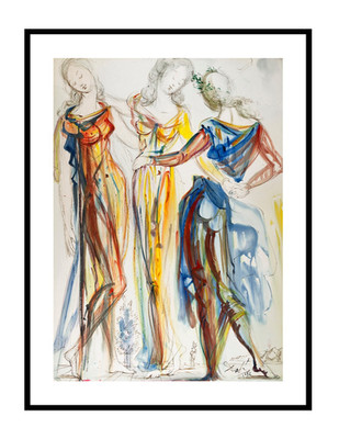 Salvador Dali - Three Graces, Surrealist Giclee Print Paper, Canvas Wall Decor