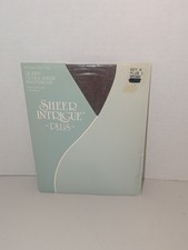 Vintage Sheer Intrigue Plus Brown Queen Ultra Sheer Sandalfoot Pantyhose