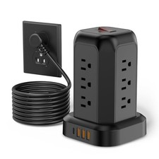 Tower Power Strip Surge Protector USB Ports, Multiple Outlets Ports Desktop C...
