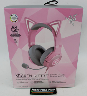 Razer Kraken Kitty V2 Quartz Ed. RGB USB Gaming Headset Pink Cat Ears NIB