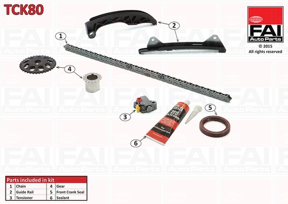1X Fai Autoparts TCK80 Steuerkettensatz FüR CitroëN Peugeot Toyota Subaru Daihat-image