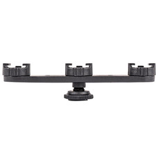 3 in 1 Plastic Camera Triple Hot Shoe Mount Adapter Bracket Holder Support H