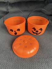 Vintage McDonalds Halloween Bucket Pails 1985 McPunk'n and 1986 McBoo lot of 2